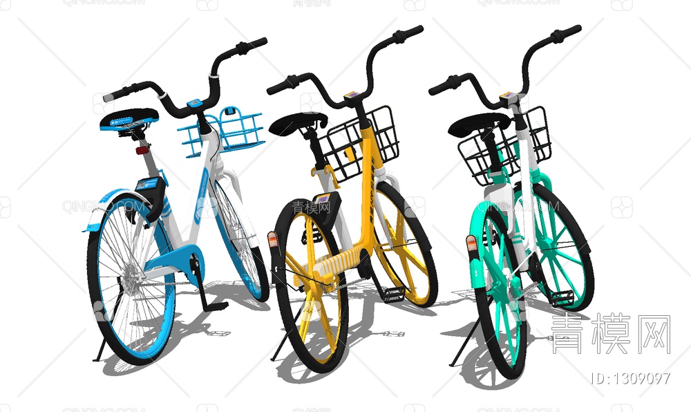 共享单车 自行车SU模型下载【ID:1309097】