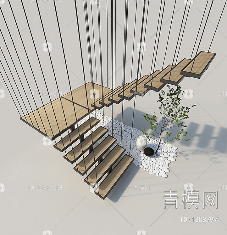 吊杆楼梯3D模型下载【ID:1308797】
