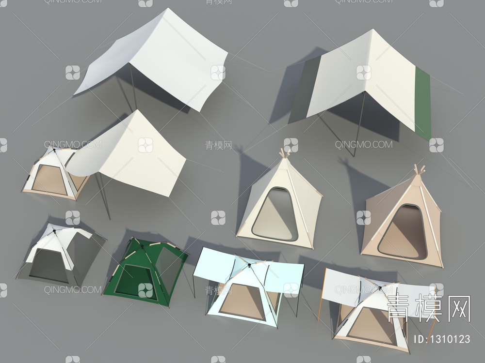 户外帐篷、天幕3D模型下载【ID:1310123】