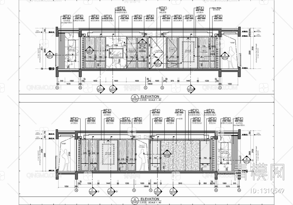 190㎡大平层样板房CAD施工图+实景照 家装 私宅 豪宅 大平层 样板房【ID:1310549】