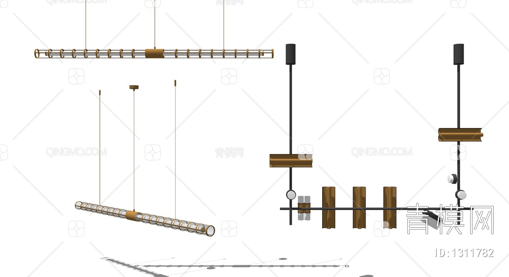 长条吊灯SU模型下载【ID:1311782】