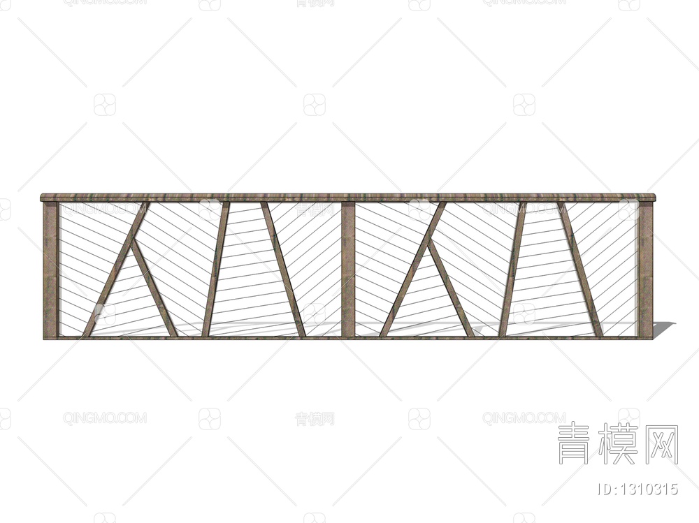 木质栏杆SU模型下载【ID:1310315】