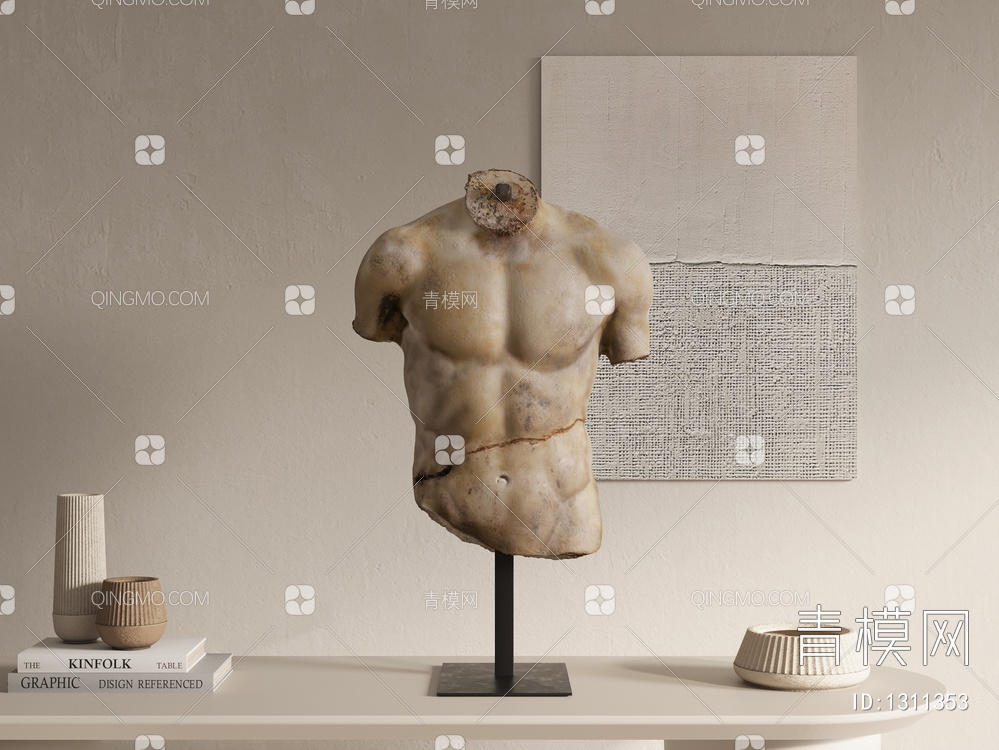 人物雕塑摆件3D模型下载【ID:1311353】