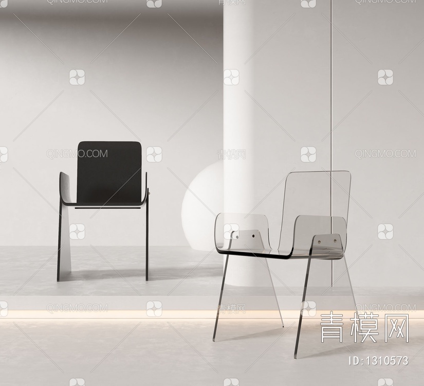 CORINNE亚克力单椅子3D模型下载【ID:1310573】