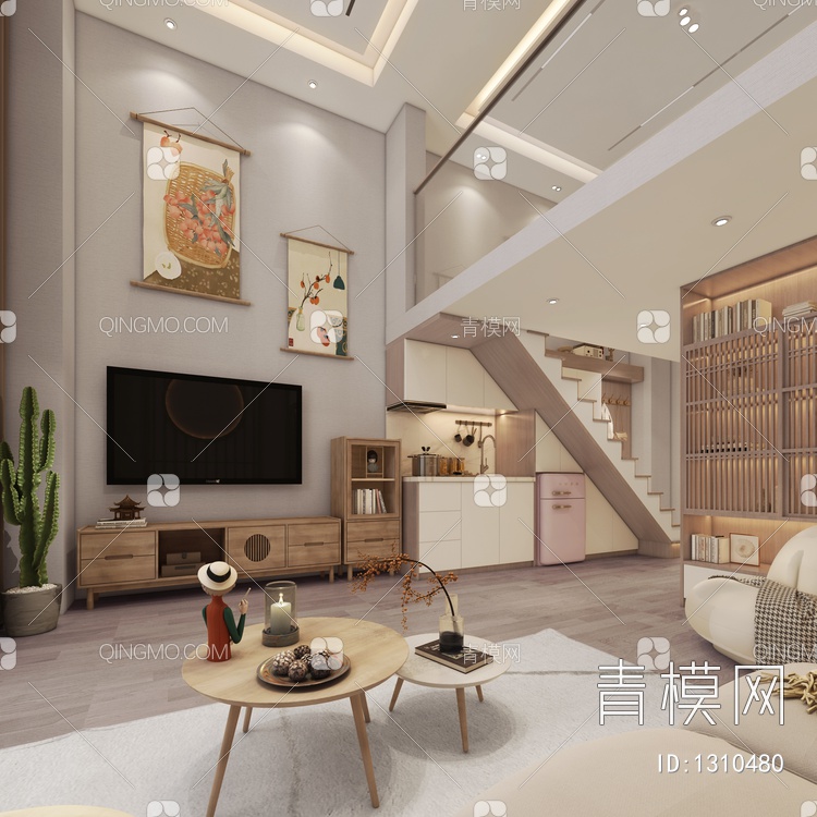 loft公寓 客厅3D模型下载【ID:1310480】