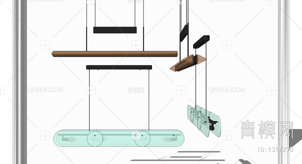 金属吊灯SU模型下载【ID:1311290】