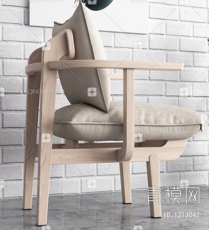 单人沙发3D模型下载【ID:1313042】