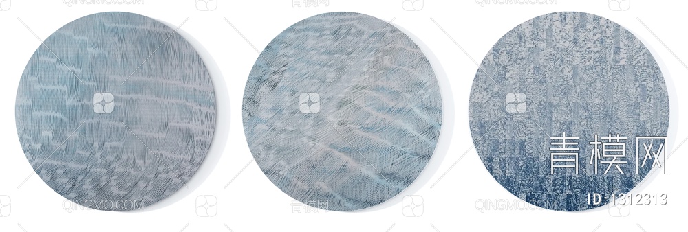 浅蓝色抽象圆形地毯3D模型下载【ID:1312313】