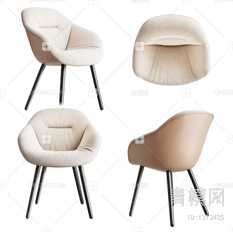 单椅  餐椅3D模型下载【ID:1313435】