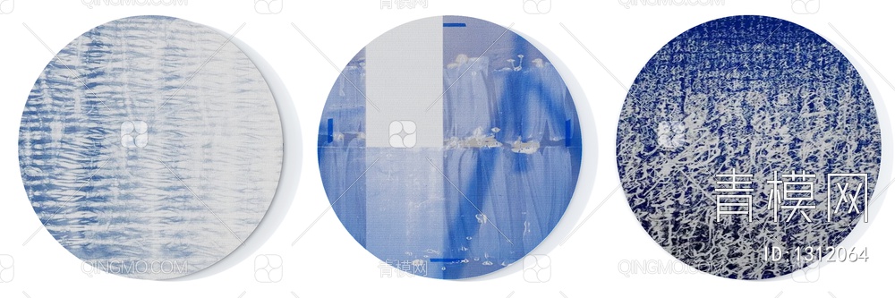 高级蓝色抽象圆形地毯3D模型下载【ID:1312064】