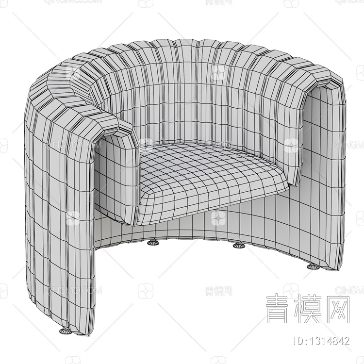 单人沙发3D模型下载【ID:1314842】