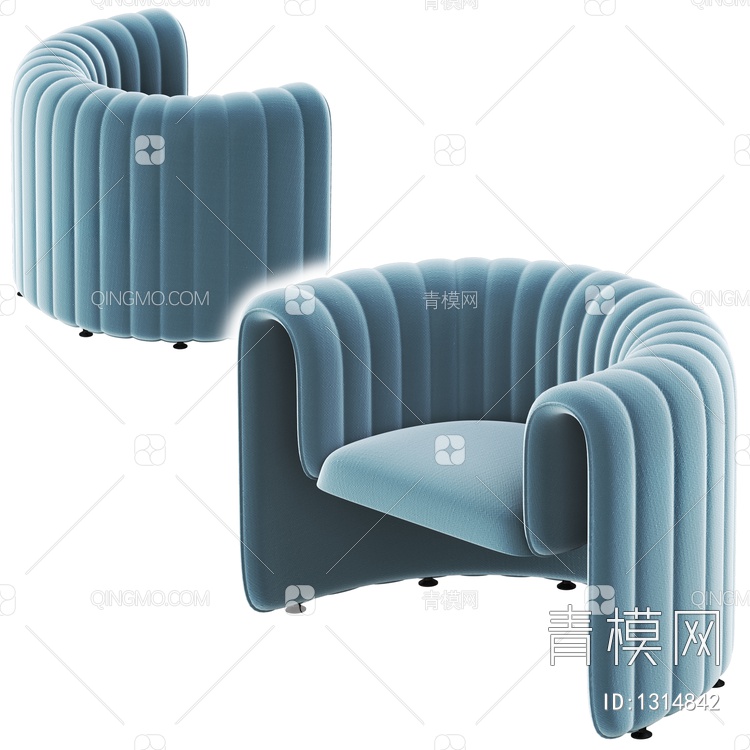 单人沙发3D模型下载【ID:1314842】