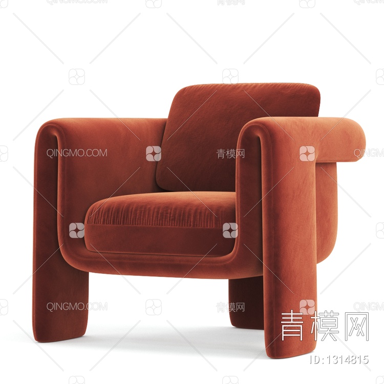 单人沙发3D模型下载【ID:1314815】