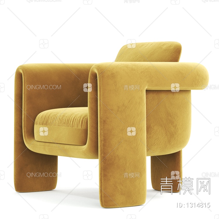 单人沙发3D模型下载【ID:1314815】