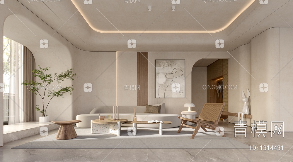 客厅,沙发组合,多人沙发3D模型下载【ID:1314431】