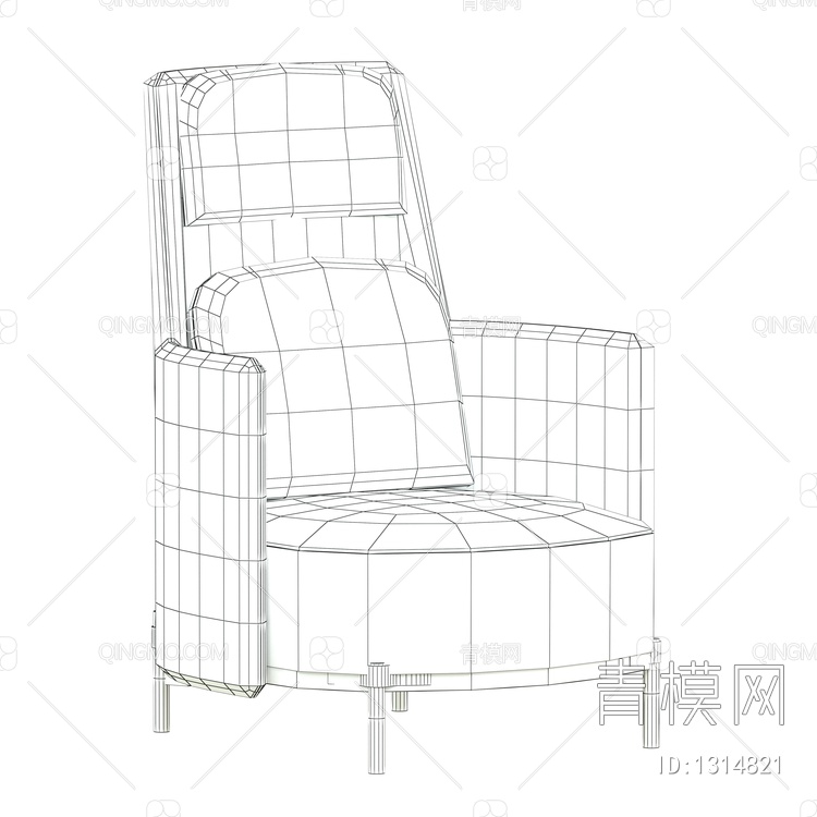 单人沙发3D模型下载【ID:1314821】