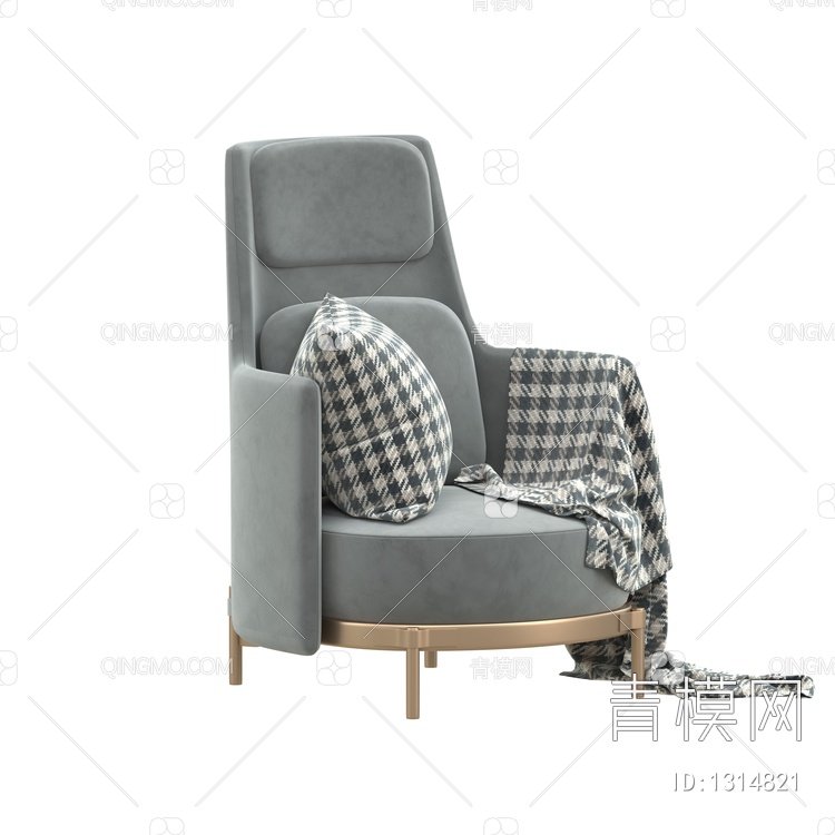 单人沙发3D模型下载【ID:1314821】