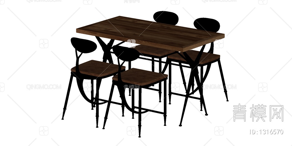 餐桌椅SU模型下载【ID:1316570】