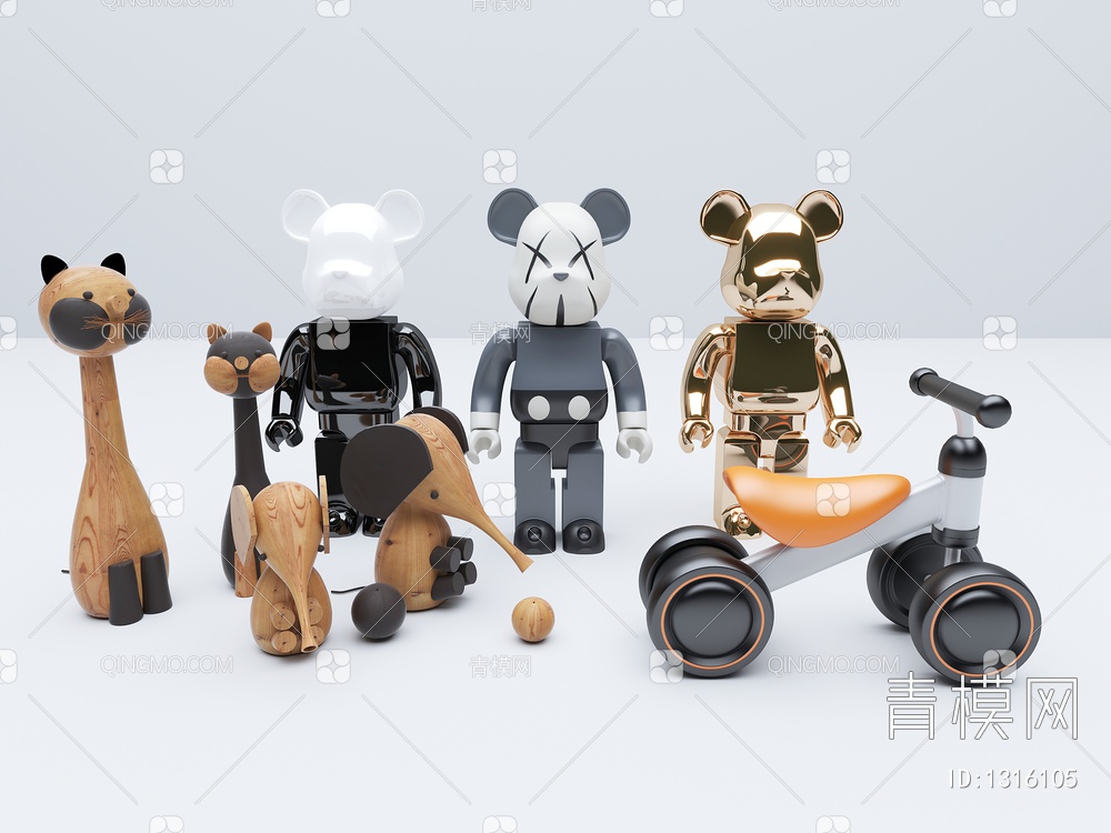 儿童玩具暴力熊平衡车3D模型下载【ID:1316105】