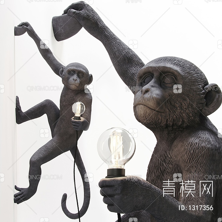猴子壁灯SU模型下载【ID:1317356】