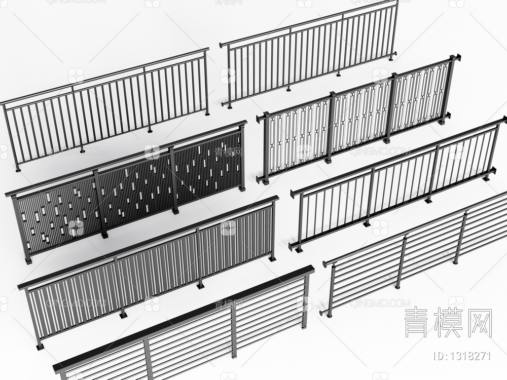 阳台护栏 铁艺栏杆3D模型下载【ID:1318271】