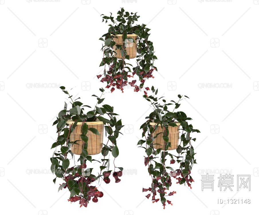 绿色植物 植物吊篮盆栽3D模型下载【ID:1321148】