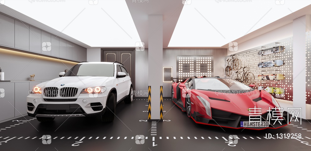 室内停车场3D模型下载【ID:1319258】