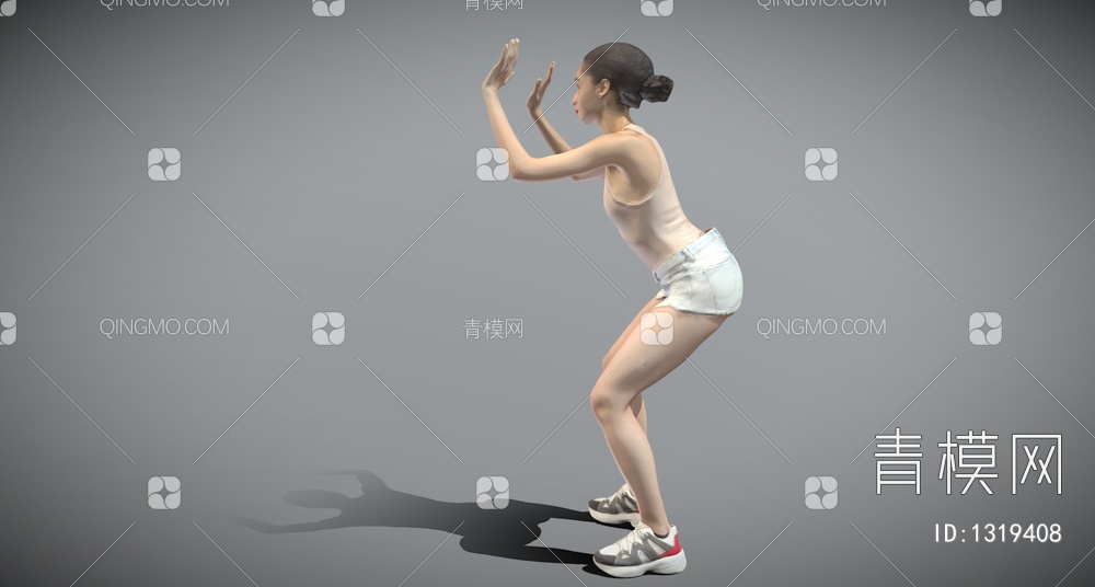 打沙滩排球的美女3D模型下载【ID:1319408】