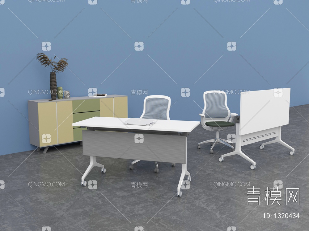 办公培训桌椅3D模型下载【ID:1320434】