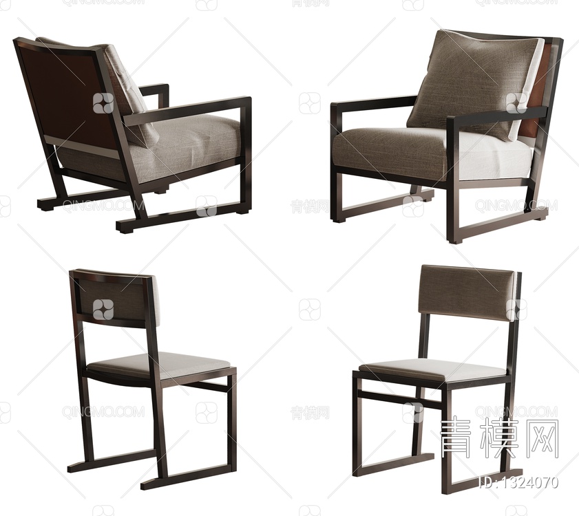 单椅休闲椅3D模型下载【ID:1324070】