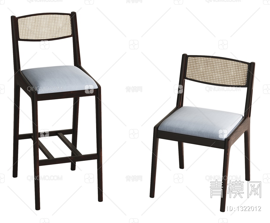 单椅 吧台椅3D模型下载【ID:1322012】