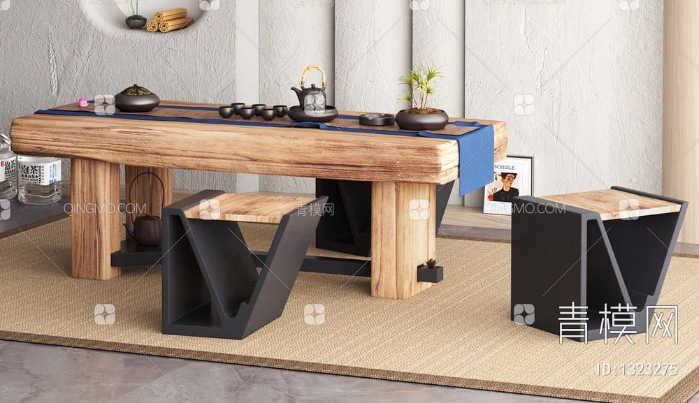 茶桌椅3D模型下载【ID:1323275】