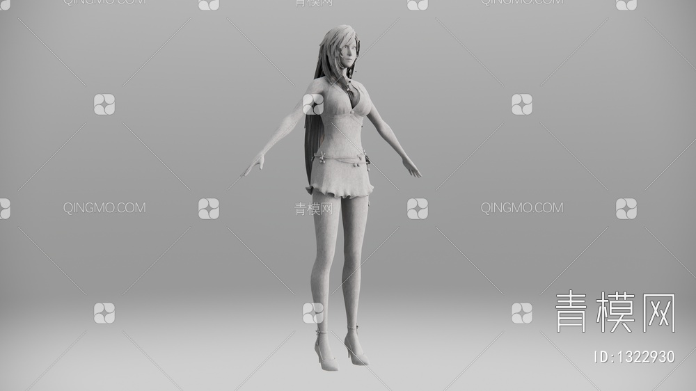 美女雕塑SU模型下载【ID:1322930】