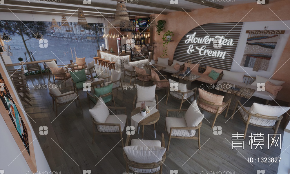 咖啡厅3D模型下载【ID:1323827】