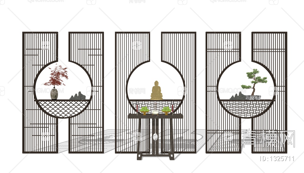 花格隔断SU模型下载【ID:1325711】