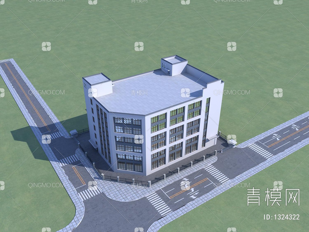 办公楼外观3D模型下载【ID:1324322】