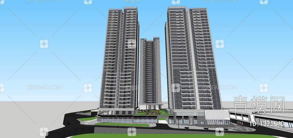 商住楼SU模型下载【ID:1325840】