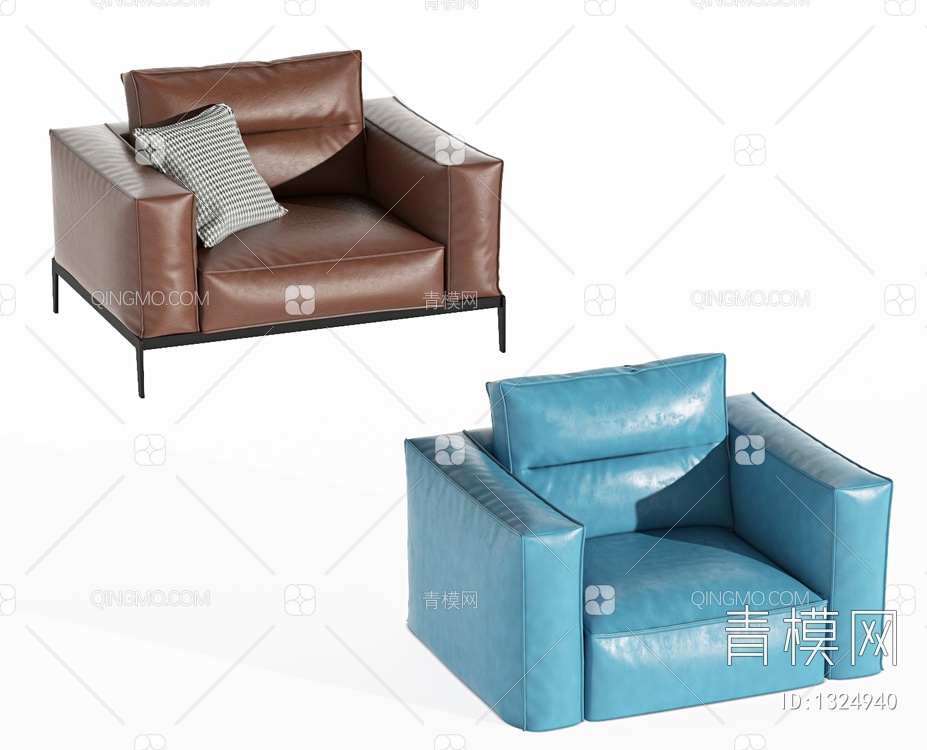 单人沙发，懒人沙发3D模型下载【ID:1324940】