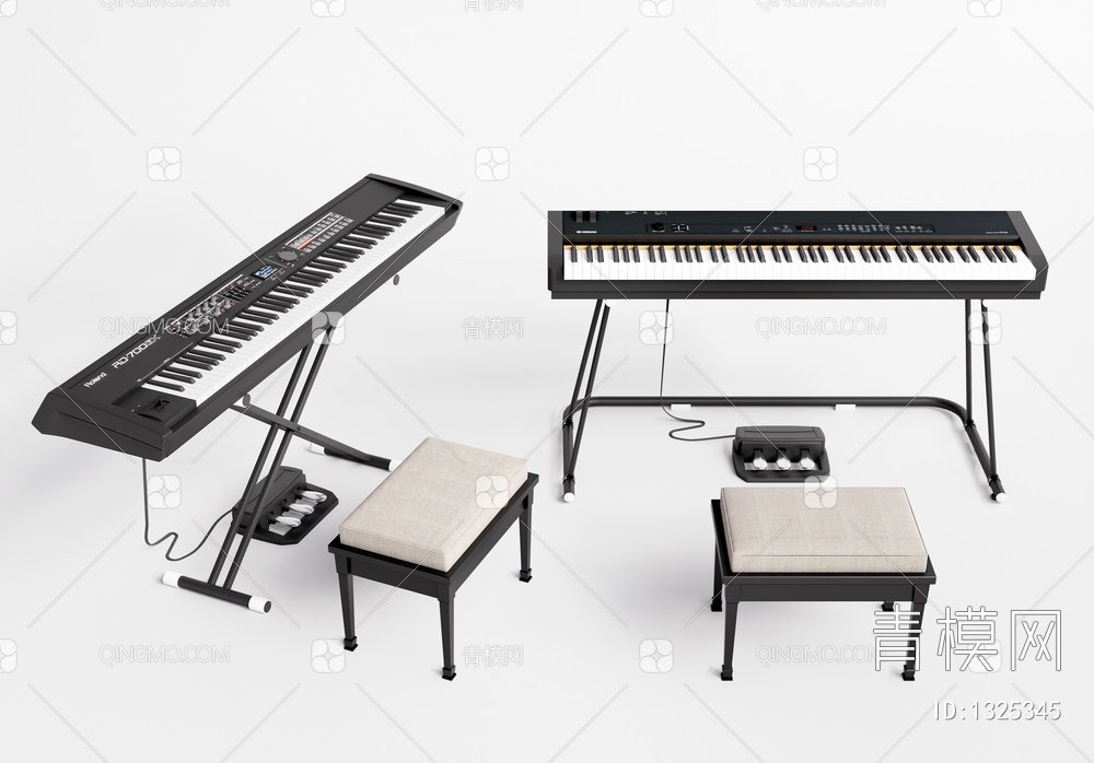 电子琴 钢琴3D模型下载【ID:1325345】