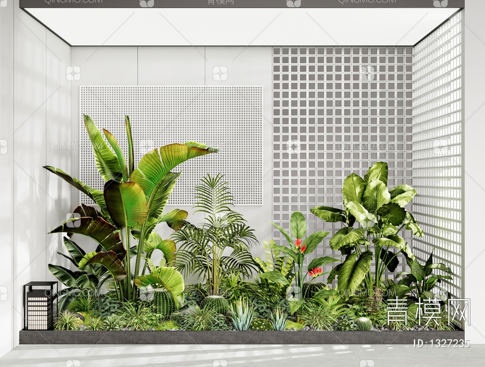 景观植物 植物组合 植物堆3D模型下载【ID:1327235】