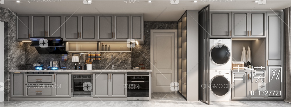 厨房壁柜3D模型下载【ID:1327721】