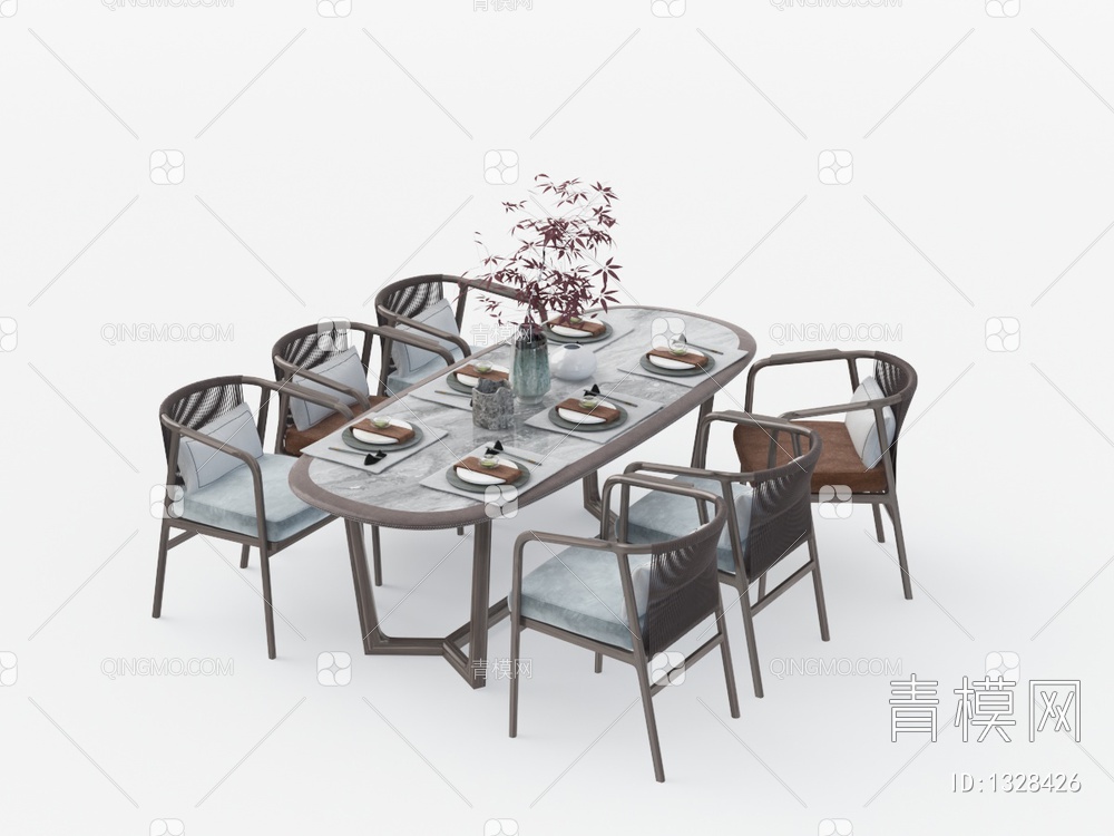 餐桌椅3D模型下载【ID:1328426】
