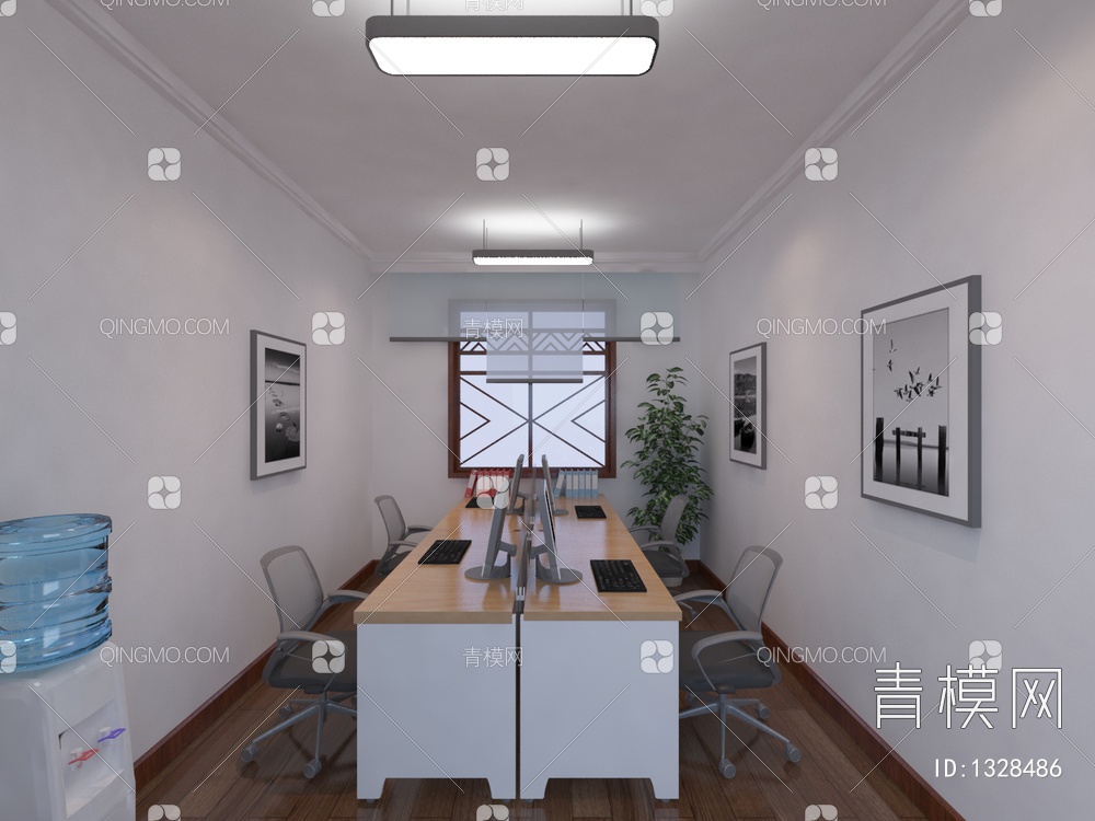 办公区、会议室3D模型下载【ID:1328486】