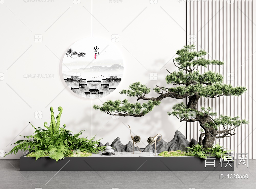 庭院景观小品 景观植物 松树3D模型下载【ID:1328660】