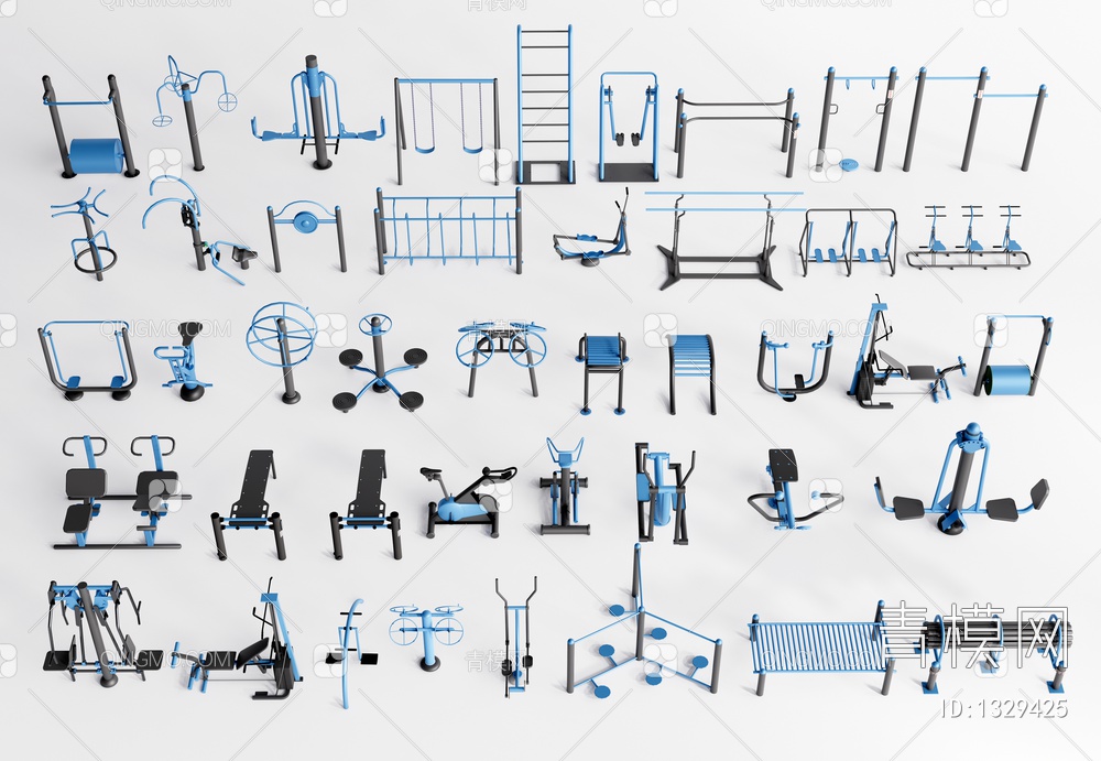 健身器材 户外运动器材 运动器械3D模型下载【ID:1329425】
