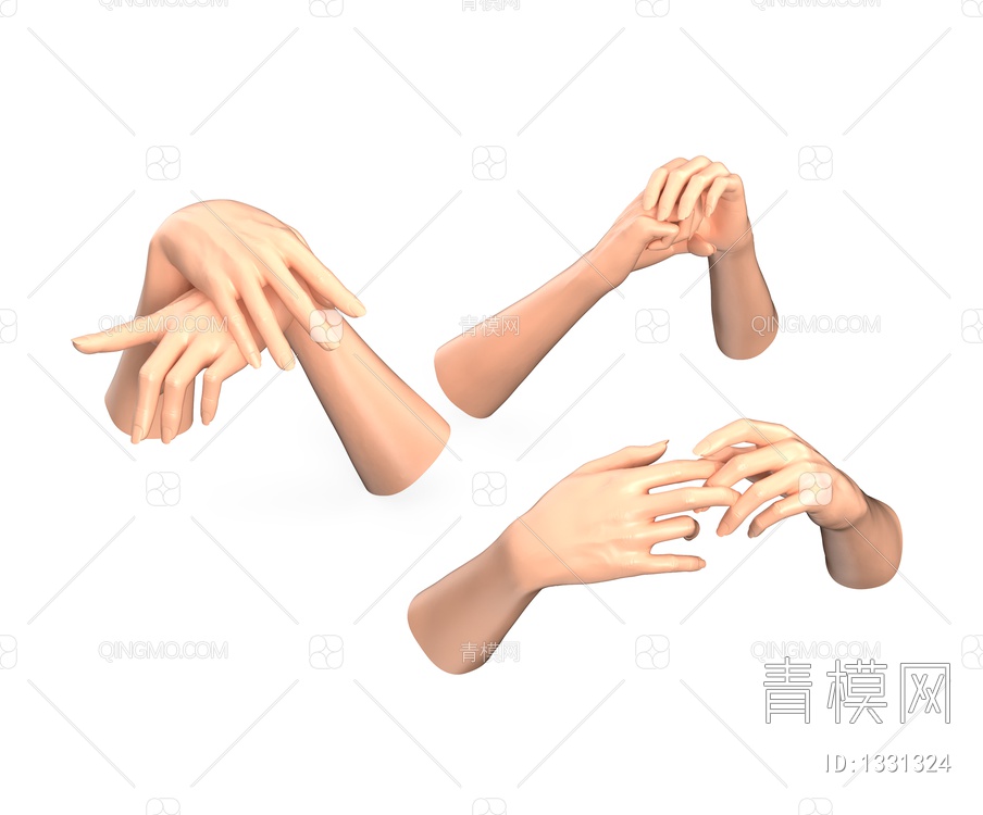 生活摆件 女性手势手模3D模型下载【ID:1331324】