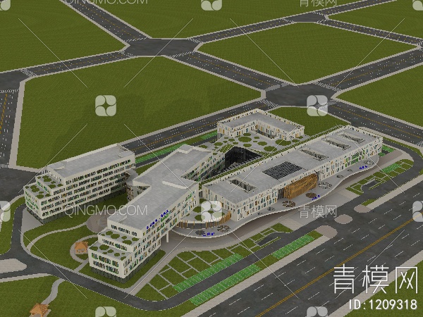 儿童医院 医疗建筑外3D模型下载【ID:1209318】