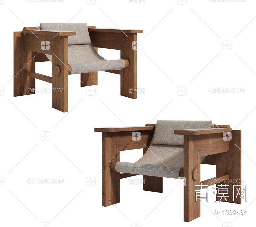 单椅3D模型下载【ID:1332434】