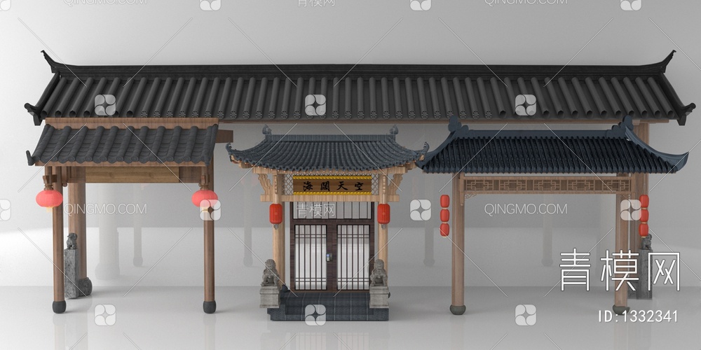 琉璃瓦建筑构件3D模型下载【ID:1332341】