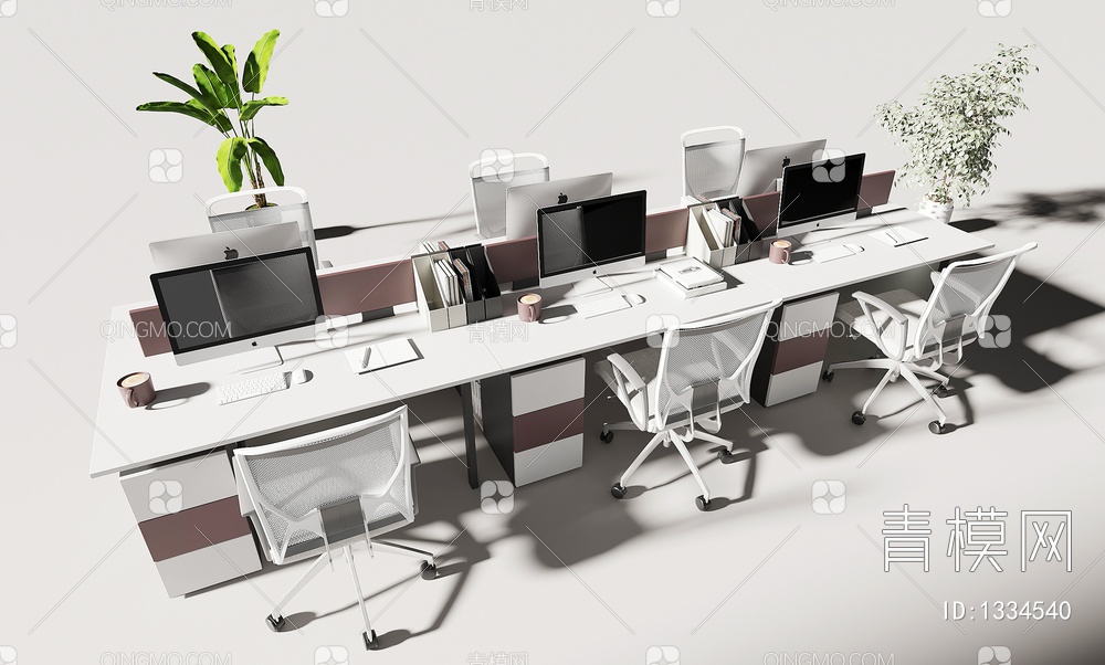 办公桌椅3D模型下载【ID:1334540】